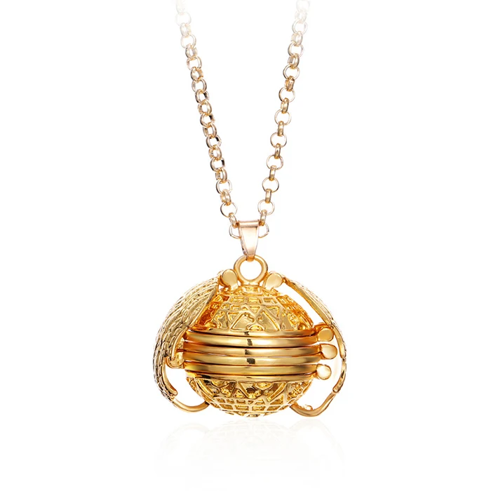
N0061606 Angel Wings Magic 4 Photo Memory Album Box Pendant Necklace Memory Photo Multi Layer Folding Locket Pendant Necklace 