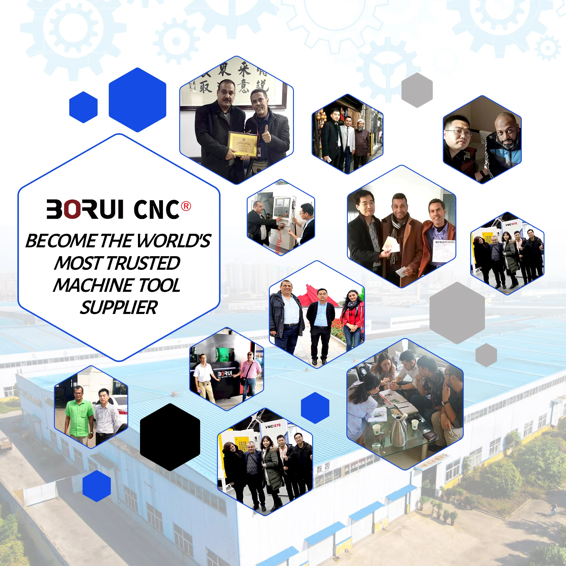 BORUI Vmc1370 6-Axis Machining Center CNC Twin Spindle Vertical  For Storefront And Curtain Wa Bt40/50-90 Degree Angle Head