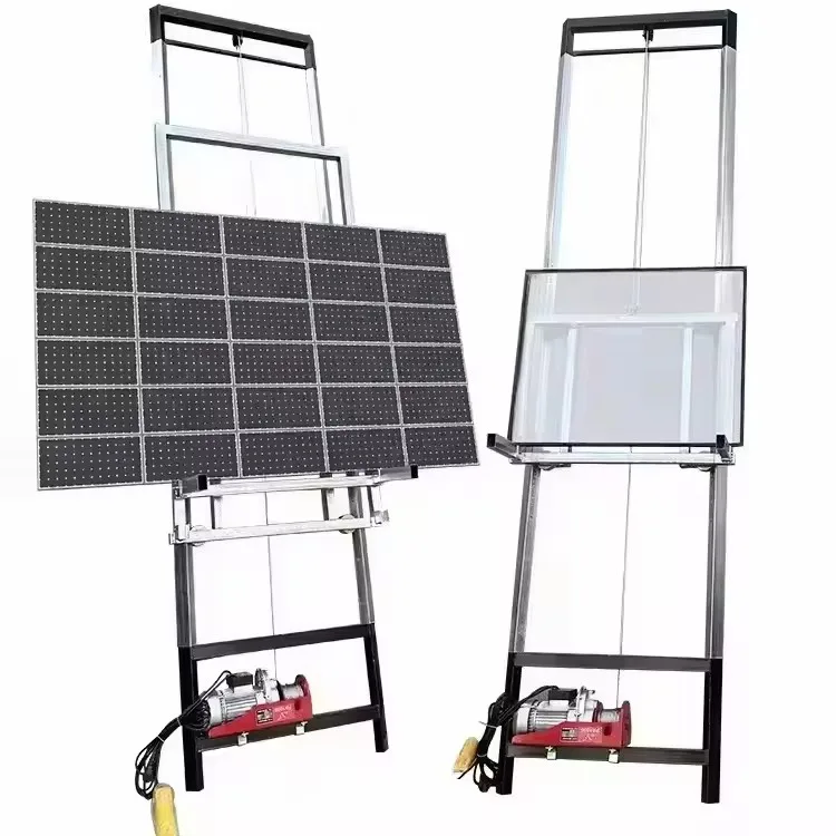 Photovoltaic Panel Lift Electric Steel Wire Rope Hoists Solar Panel Glass Lift 4-25M Construction Elevator Hydraulic Ladder Lift