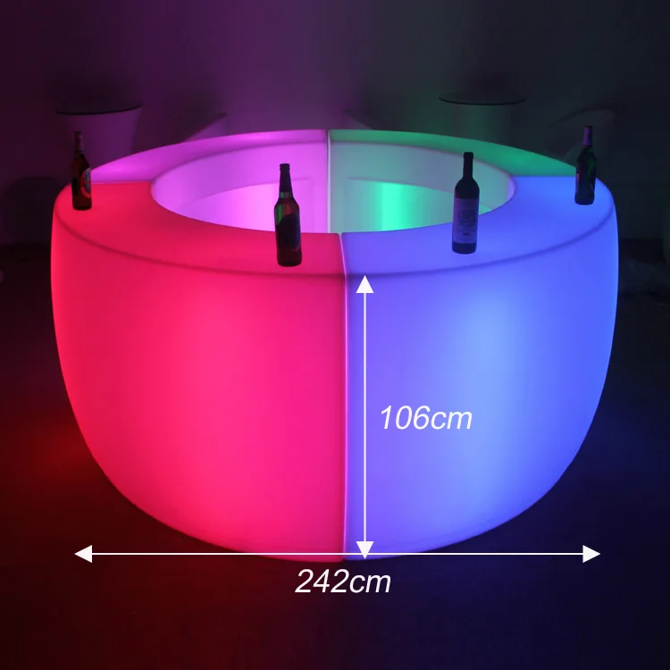 Portable Pe Plastic Patio Furniture Waterproof Led Table Party Disco Minimalist Bar Furniture Lighted Table And Stools For Rent