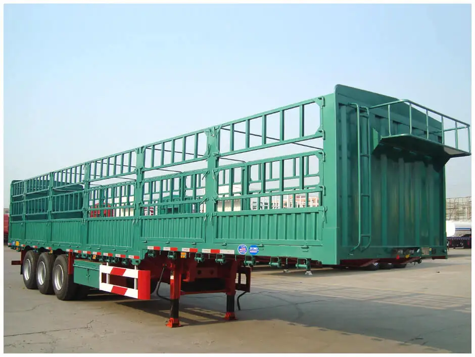 China low price 3 Axle  5 axle 40ft Fence Cargo Trailer 60t Fence Stake Cargo Semi Trailer Price