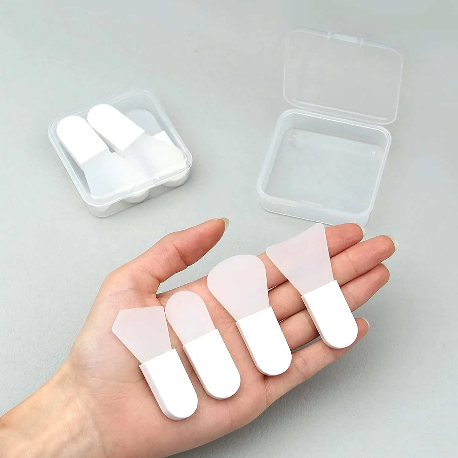 4Pcs Mini Facial Mask Applicator Travel Silicone Face Mask Brush Soft Beauty Tool Reusable Travel Cream Mud Mask Brush