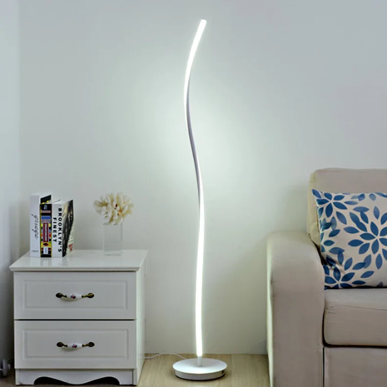 Modern living room bedroom nordic bedside floor lamp standing remote control creative curved LED floor lamp