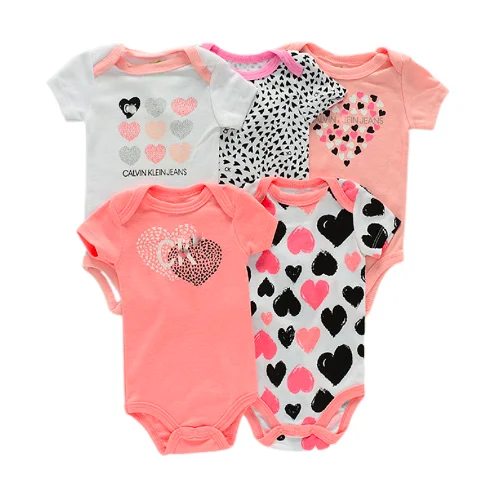 Wholesale short sleeve infant summer bodysuit set baby boys girls clothes clothing baby romper set