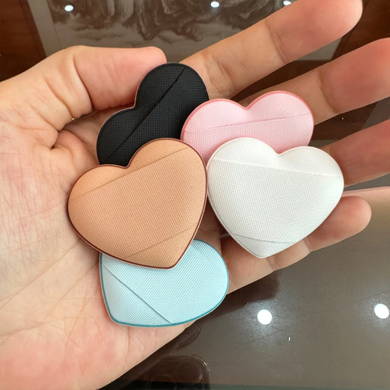 OEM Custom Wholesale Heart Shape Mini Finger Powder Puff Air Cushion Puff Dry&Wet Latex Free Make up Sponge Foam Finger Sponge
