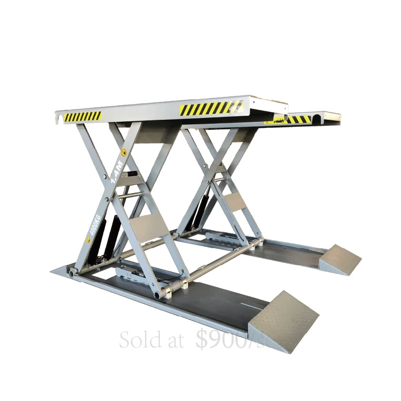 Auto Repair Equipment Scissor Car Lift Manufacturer 1.4m 4tons Electrolytic lock central shear type