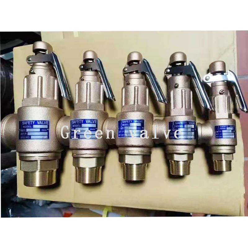 Green valves spring full lift thread connection brass forging control high pressure reduce relief safety valve for boiler steam