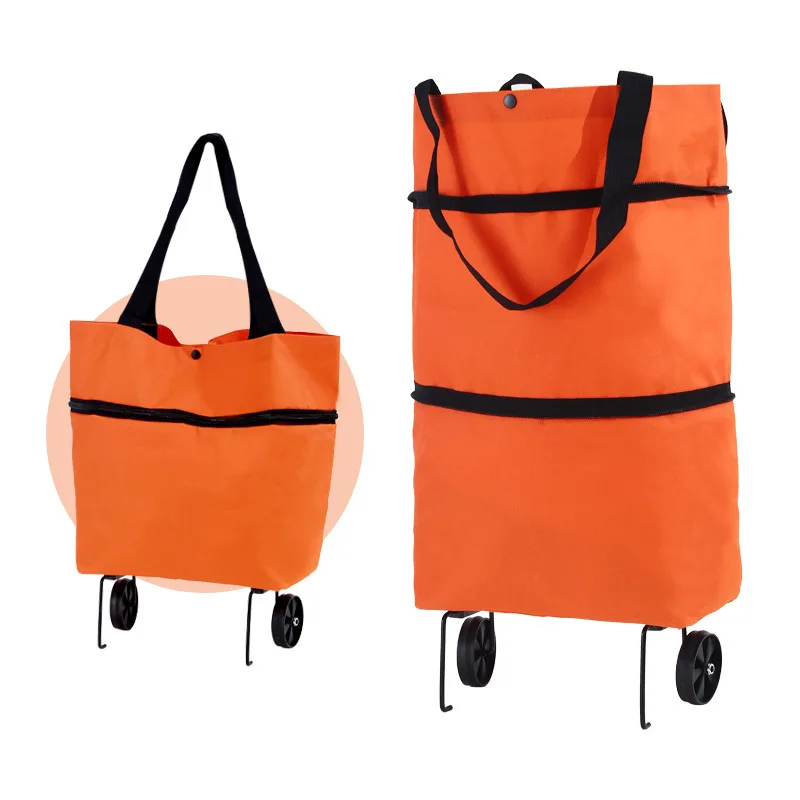 hot sale Factory customized folding grocery trolley shopping bags wheels vegetable bag