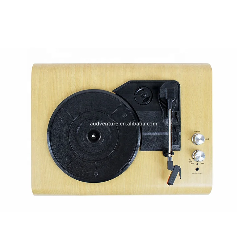 Best price stereo turntable phonograph vinyl record player with RCA output Wooden gramophone home audio
