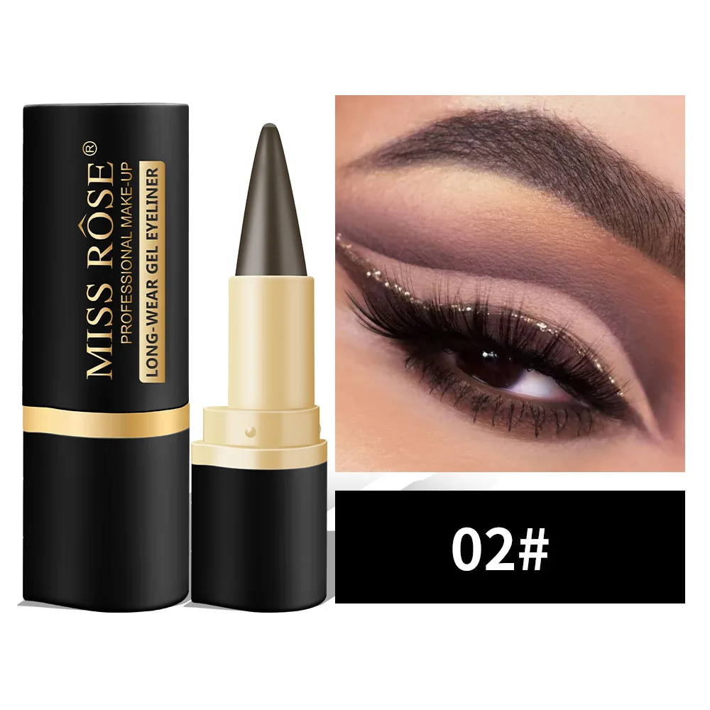 020MA1 MISS ROSE makeup black organic gel eyeliner pencil Waterproof cruelty free gel eyeliners pencil long lasting eyeliner gel