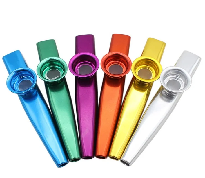 Colorful Metal Kazoo Musical Instruments Flutes Kazoo Diaphragms for Kids Music Lovers