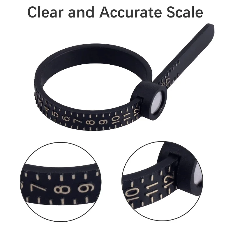 Ring Sizer Measuring Tool Reusable Finger Size Gauge Jewelry Sizing Tool