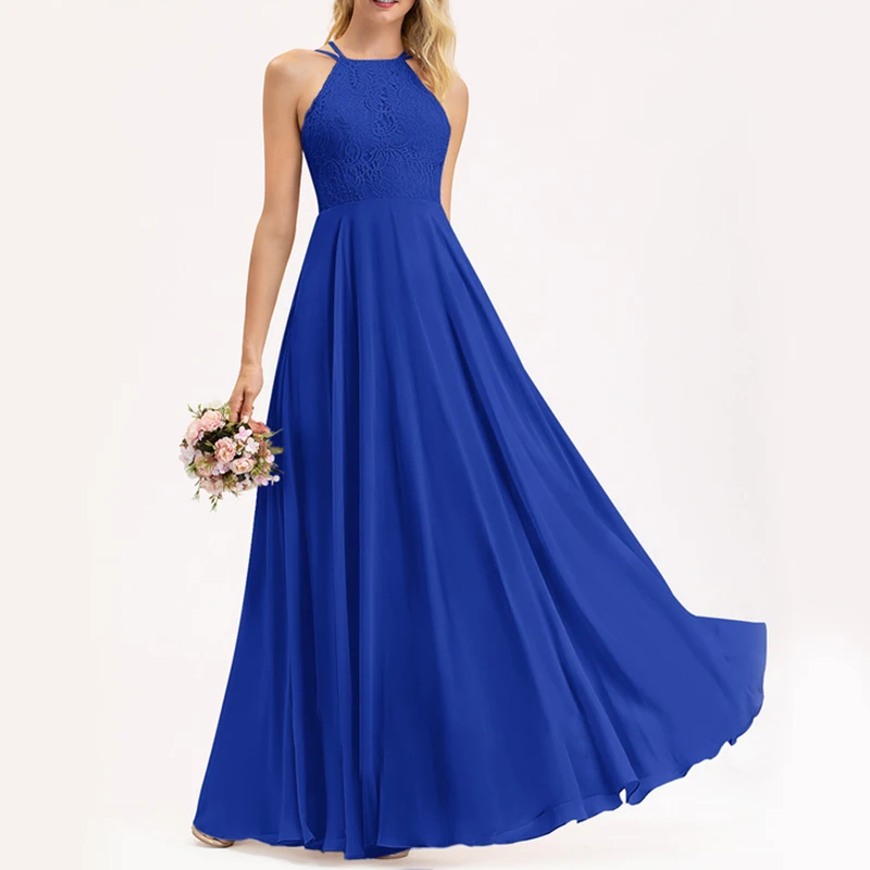 A Line Sleeveless Chiffon Simple Evening Dress Long Women Prom Dress