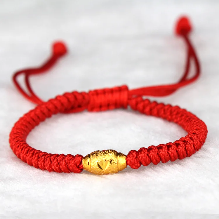 Feng Shui Lucky Bracelets Buddhism Red String Wax Thread wrist Bracelet Friendship Yoga Prayer Unique Gift Chinese Cheap Jewelry