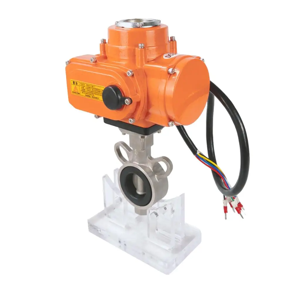 12v 12 V 50mm 2 3 Inch Motorized Motor Electric Actuated butterfly Valve with driving electric actuator