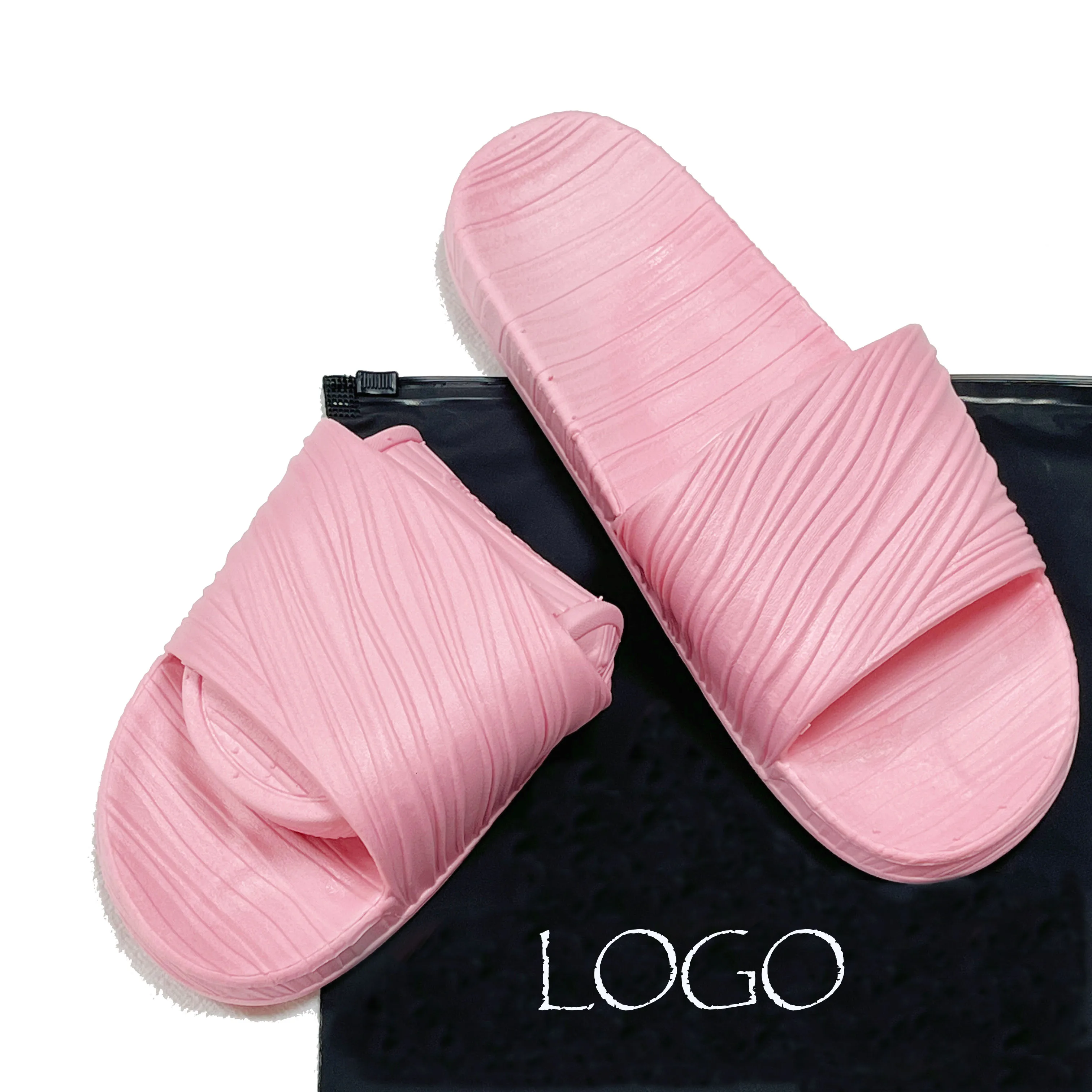 Unisex Folding Slippers Slides Travel Spa Slippers Guest Indoor Room Business Men Women Trip Party Slippers with Bag