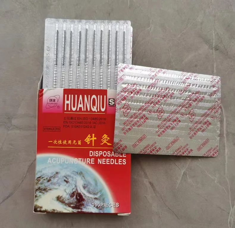 100pcs Huanqiu brand acupuncture and moxibustion needle disposable needle single tube Chinese medicine needle