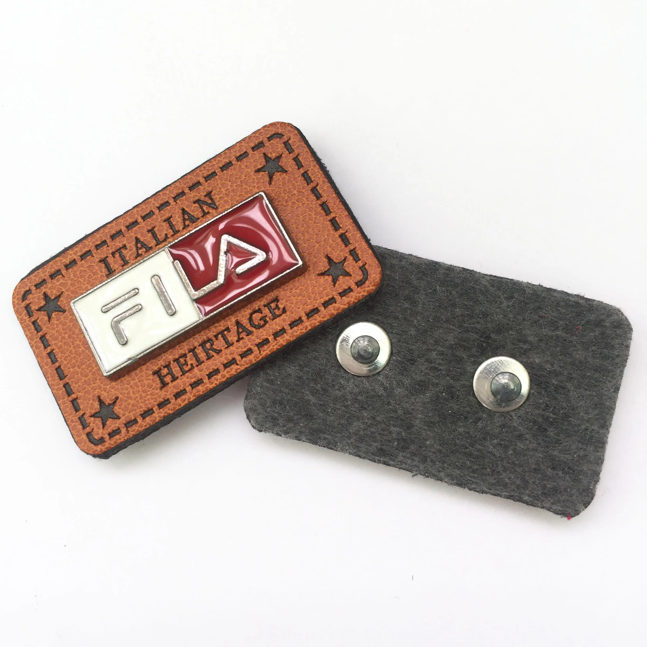 Very Cheaper Custom Debossed Leather Metal Label Clothing Patch Label with Custom 3D Metal Logo