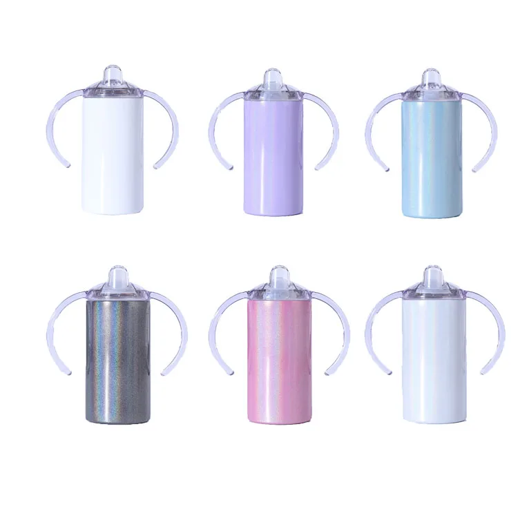 Индивидуальный логотип милые изолированные заготовки из нержавеющей стали Детские стаканы 12 унций прямая сублимационная чашка с 2 крышками