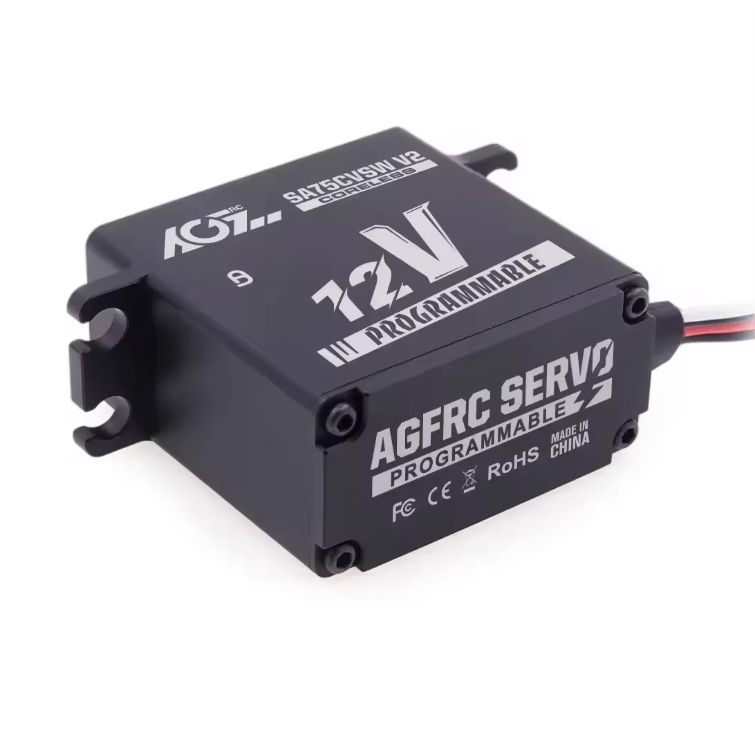 Электродвигатель AGFRC 45 кг с высоким крутящим моментом 0 09 сек SA75CVSW V2 без сердечников усиленный программируемый 3S Lipo цифровой смарт-сервопривод для 1/10 радиоуправляемого грузовика