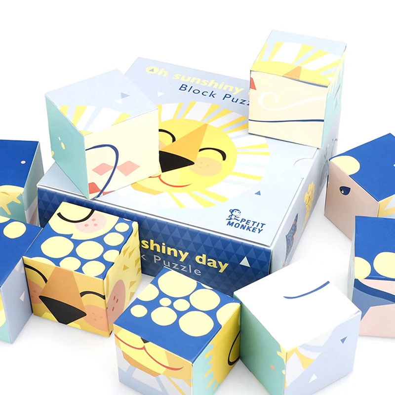 Large Box Animal Puzzle Educational Children Baby box block Jigsaw Puzzles