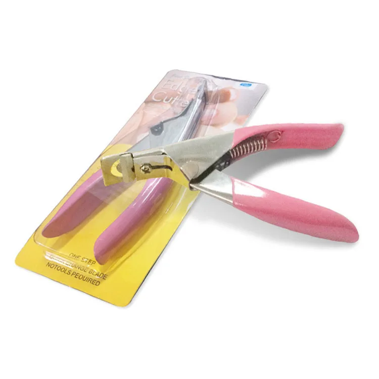 Professional Manicure/Pedicure U-shaped Acrylic False Nail Art Tips Clippers Cutter French Style Pink Nail clipper