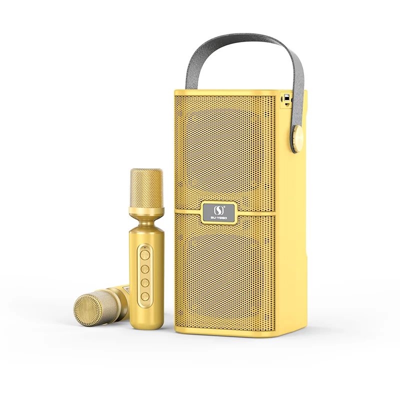 YS218 New 20W 3000mah Dual Microphone Portable Outdoor Ktv 4 Inch Karaoke Speaker With Wireless for Singing