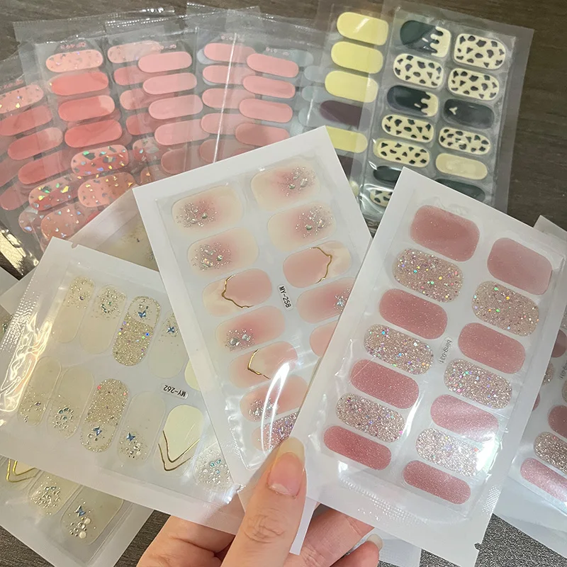 Cured Lamp Semi-cured New Gel Toe Nail Stickers Adhesive Toe Nail Wraps Nail Polish Sticker