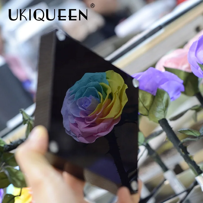 2023 New Idea Dried Real Natural Forever Immortal Flower Eternal Preserved Rose In Acrylic Mirror Flower Box