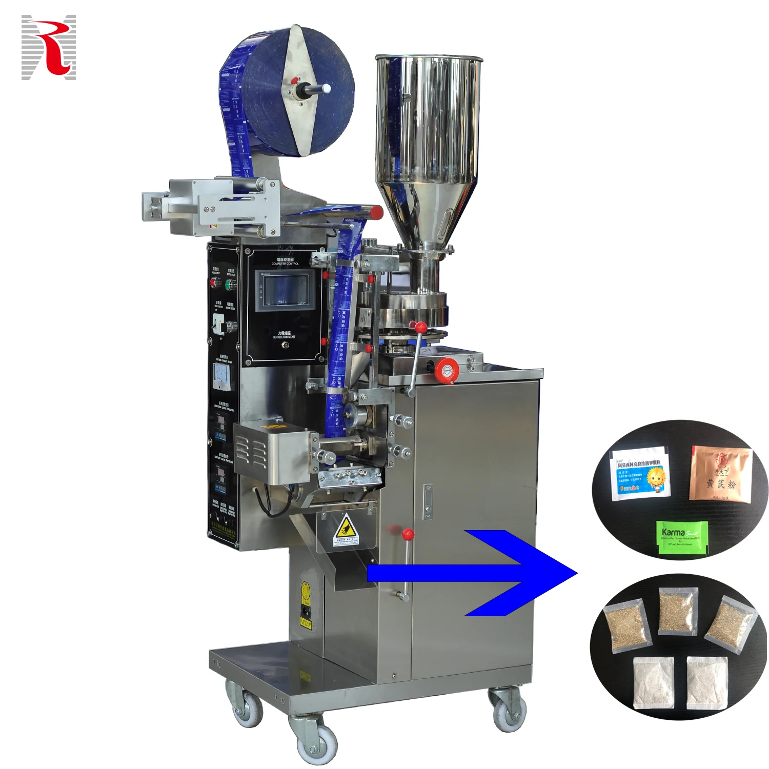 High Speed Automatic Food Granule Sugar Salt Pepper Flour Coffee Sachet Grain Bean Bag Small Vertical Granule Packing Machine
