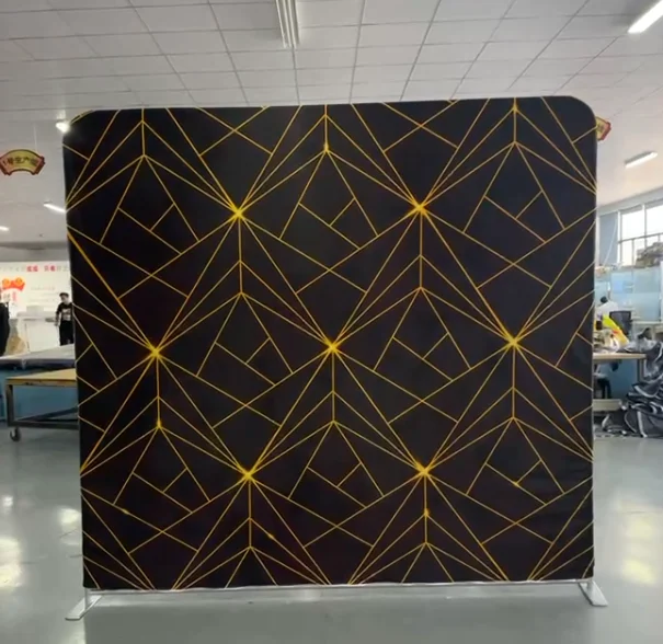 Shanghai factory direct selling exhibition stand wedding party photo booth backdrop aluminum frame custom printing 8ft