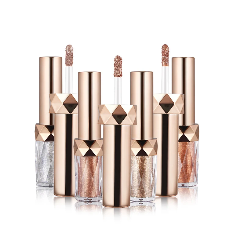 Элитный макияж, тени для век, блестящий пигмент, логотип под заказ, золотые жидкие тени для век, блестящие