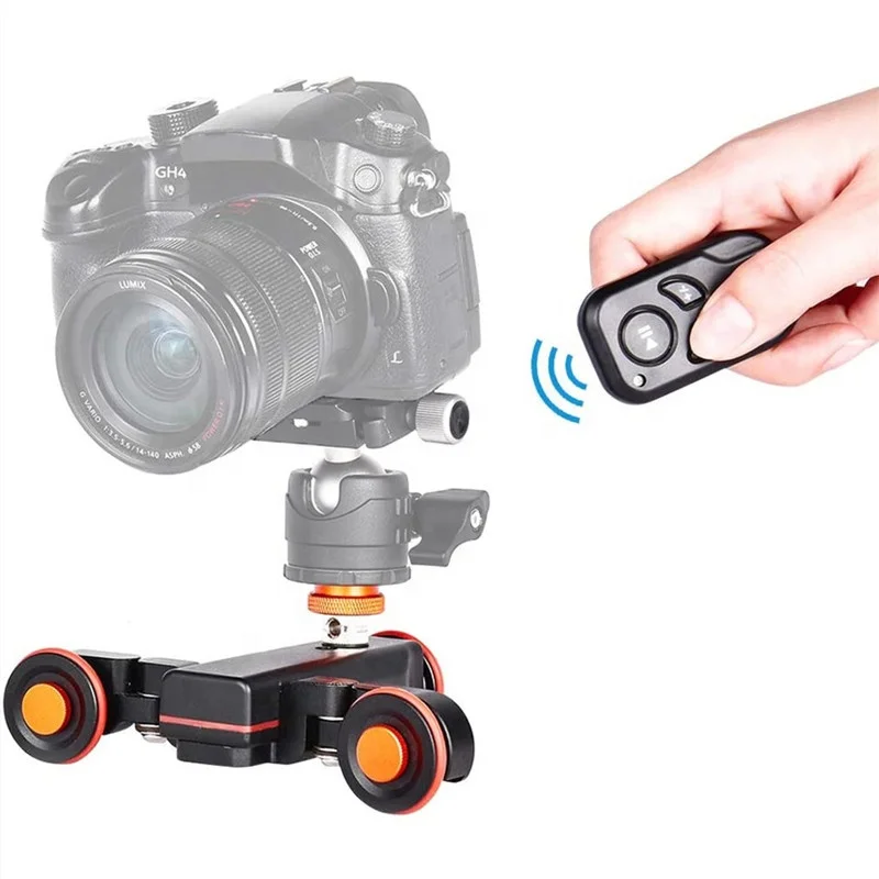 
Adjustable Wireless Remote Control 3 Wheels DSLR Camera Video Auto Electric Track Rail Slider Dolly Car for Gopro 