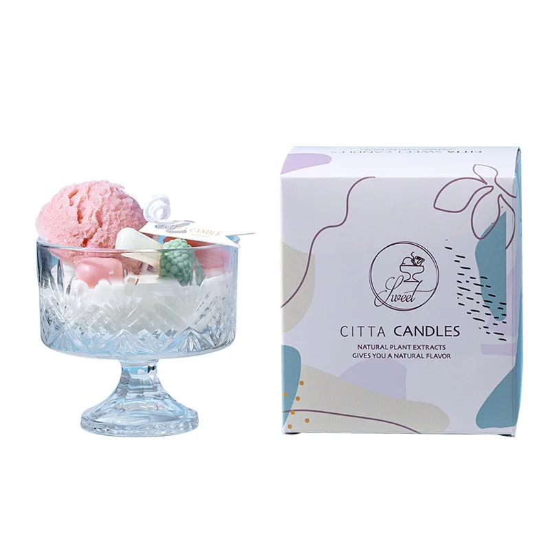 
Christmas Souvenirs High-end Aromatherapy Candles New Love Ice Cream Smokeless Fragrance Indoor Aromatherapy Air Purification De 