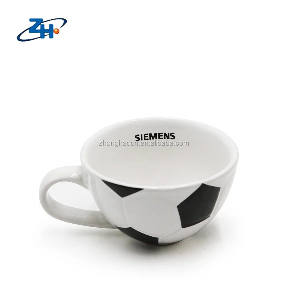 High quality custom made new style printing design football ceramic soup mug