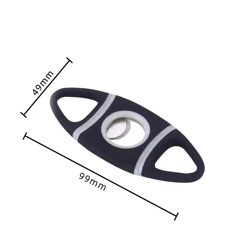Wholesale Portable Stainless Steel Double Edge Sharp Blade Plastic Cigar Cutter