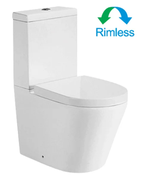 Hot sale WC rimless good price standard back to wall floor mounted two piece toilet