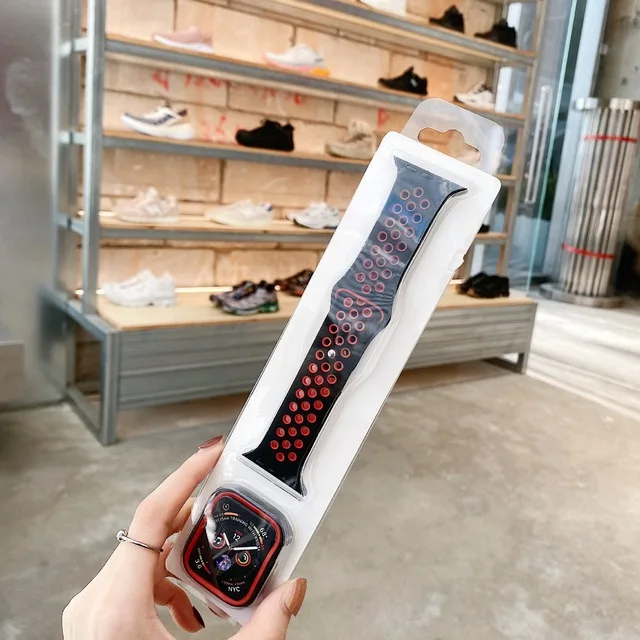 Силиконовый ремешок для Apple Watch Series 6 Se 5 4 3 браслета Band 2 в 1