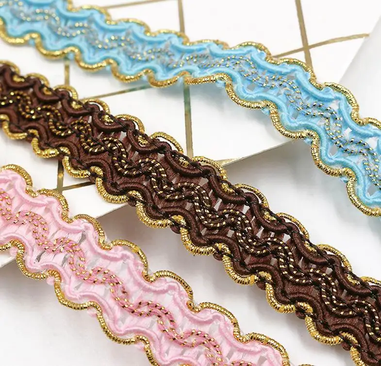 Hot Selling Custom Embroidery Guipure Lace Trim Luxury Chemical Polyester Lace Trimming Wedding Garment Accessories Decoration