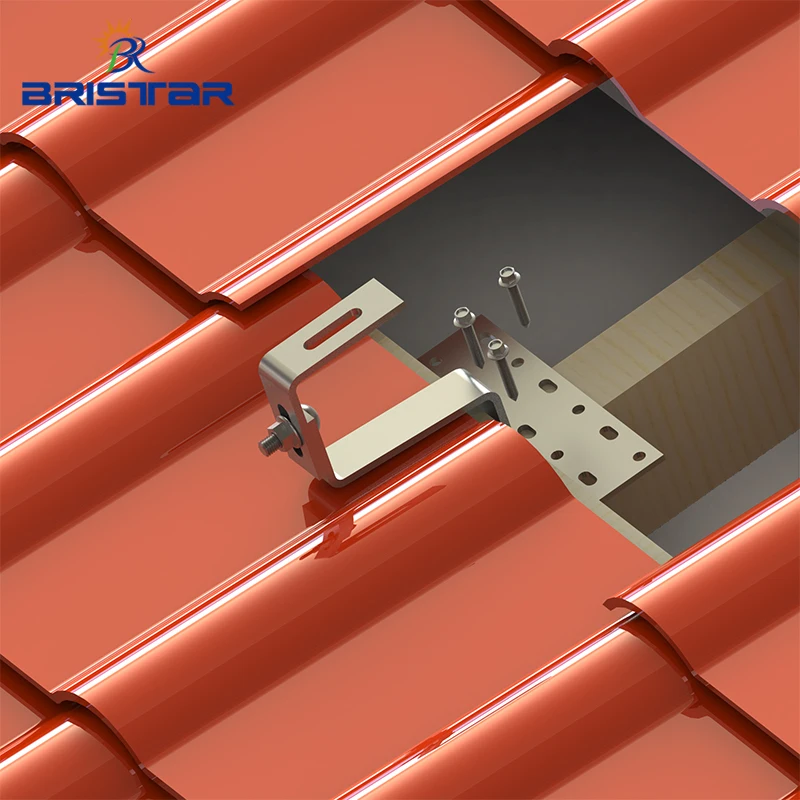 Solar Hook  Adjustable Solar Panel Mounting Brackets Stainless Steel Tin Roof Hook For Solar