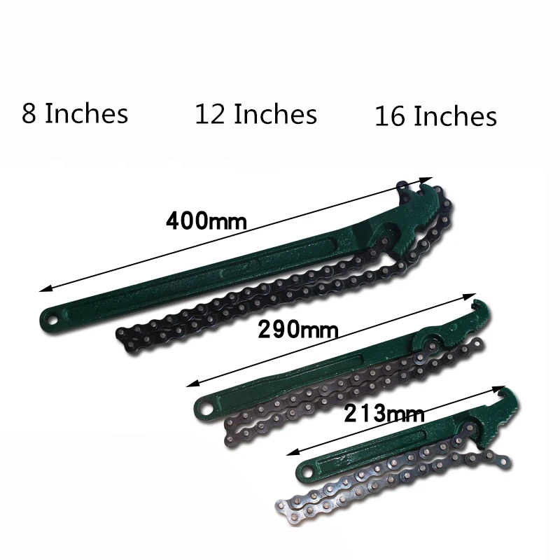 
8 in 12 in Adjustable Heavy Duty Chain Pipe Wrench Car Repair Tool 
