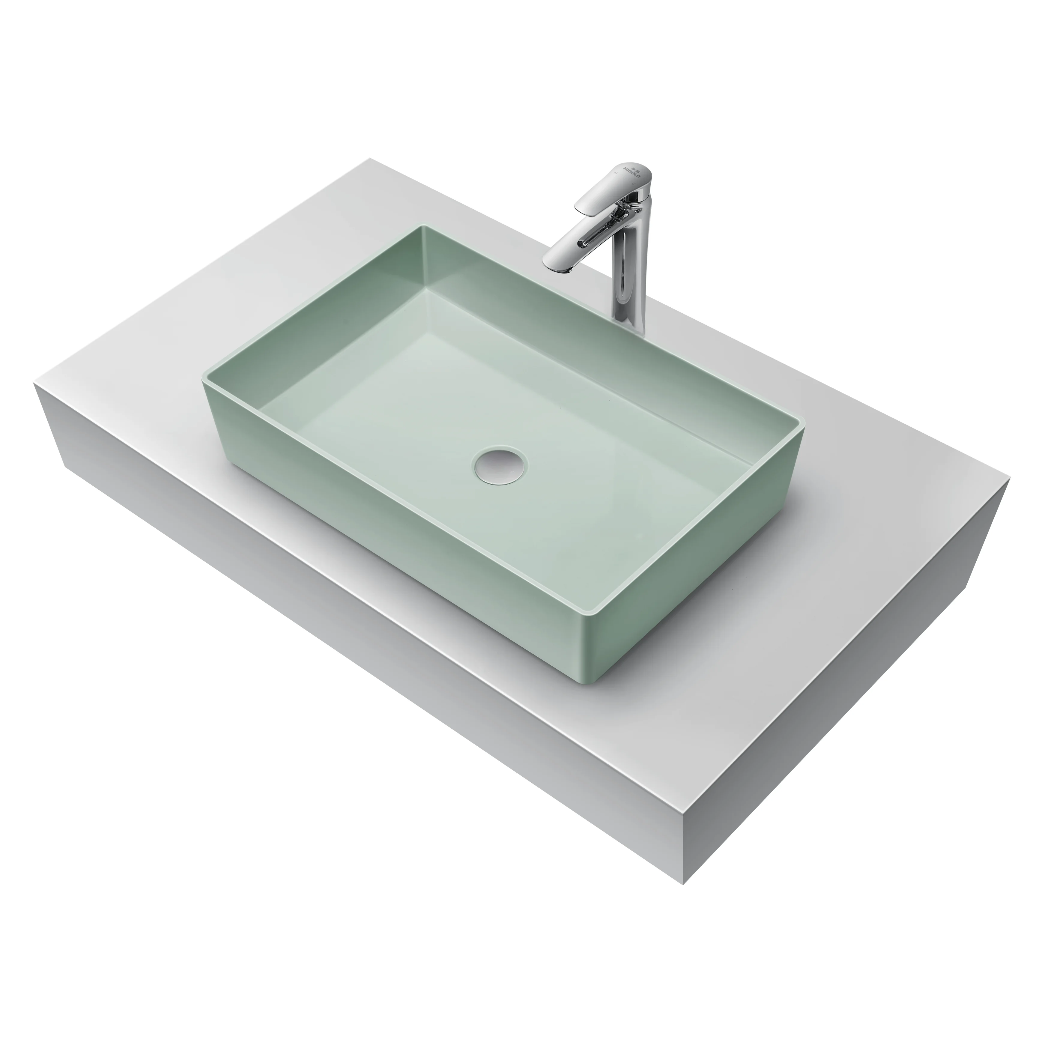 Custom Modern Square Bathroom Sink Thin-Rimmed Quartz Stone Art Wash Basin with Drain Multi-Color Multi-Targeted