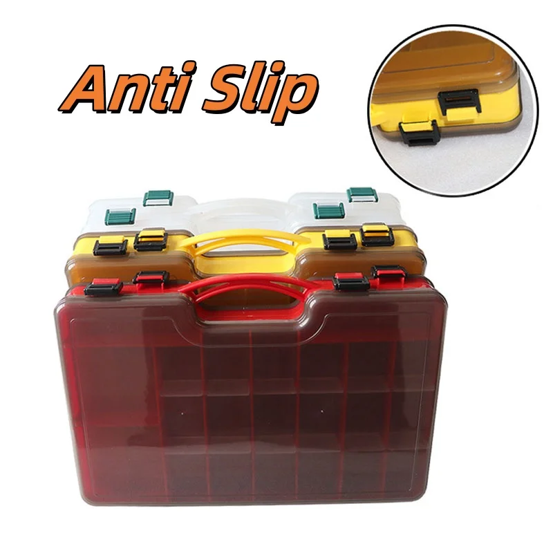 pvc transparent Double-sided Fishing Lure Box durable Fishing Tackle Storage Box Multifunction Hard Plastic double layer