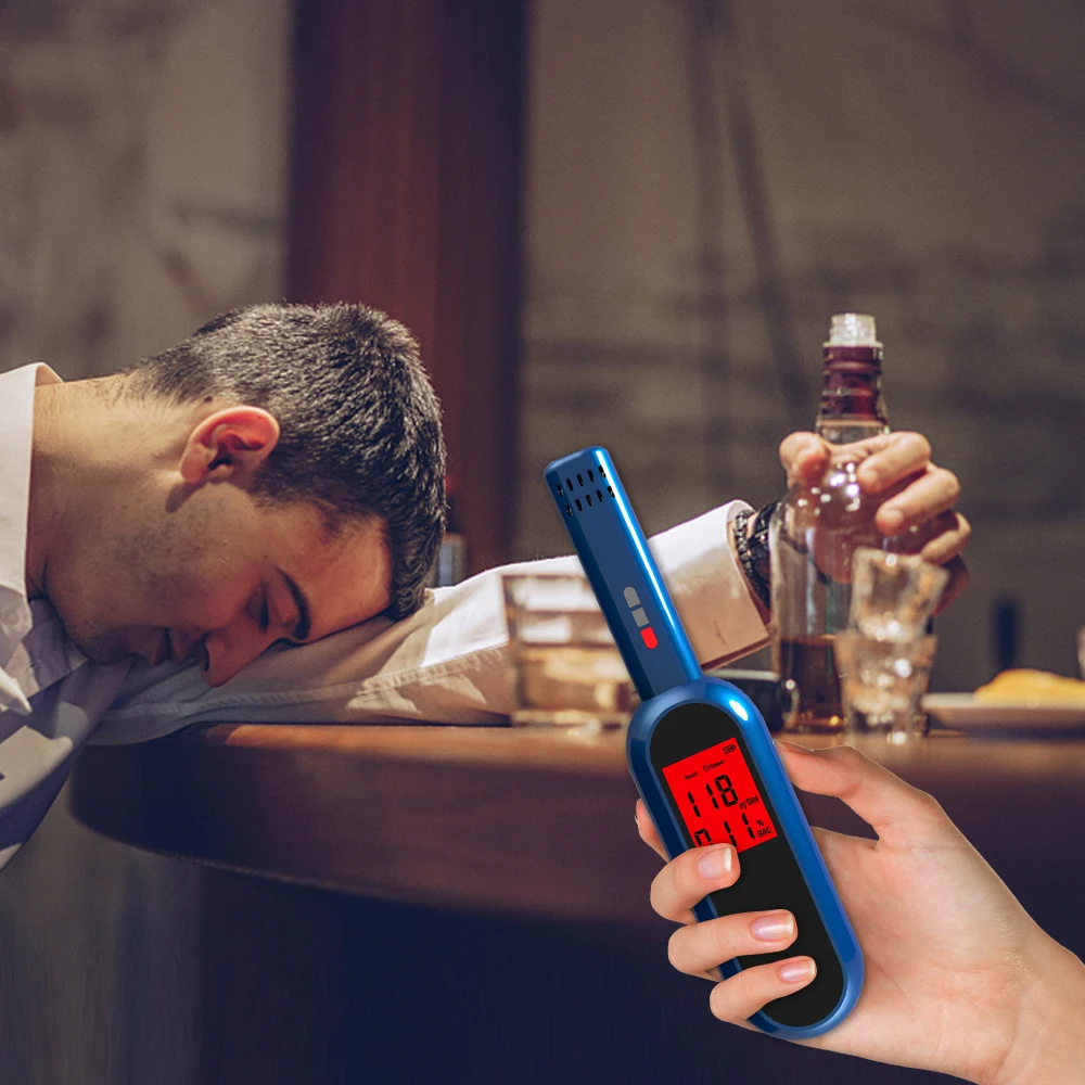 Japanese Driving Safety Clock Alarm Wine Density Analyzer Detector Portable LCD Display Digital Breath Alcohol Content Tester
