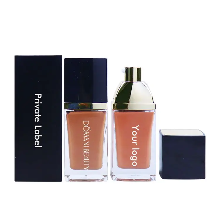 Retail Wholesale 30ml Foundations Dark Shades Low Moq Design Logo Custom Water Proof BB Vegan Make Up Matte Foundation Liquid