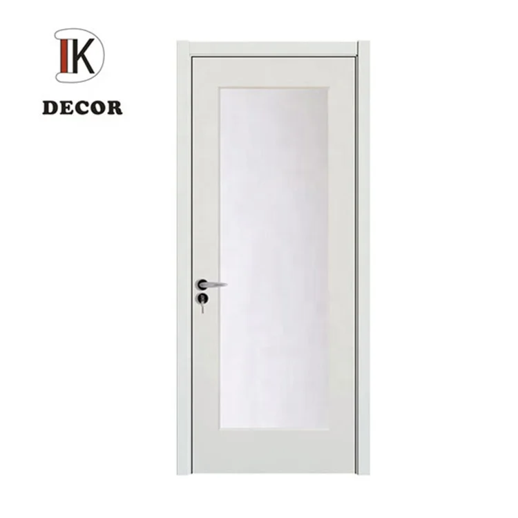 Door Decor Interior Wooden Custom French Design Pre Hung Glass Wood Oil Sand Glass Aluminum Door Graphic Design Modern Solid