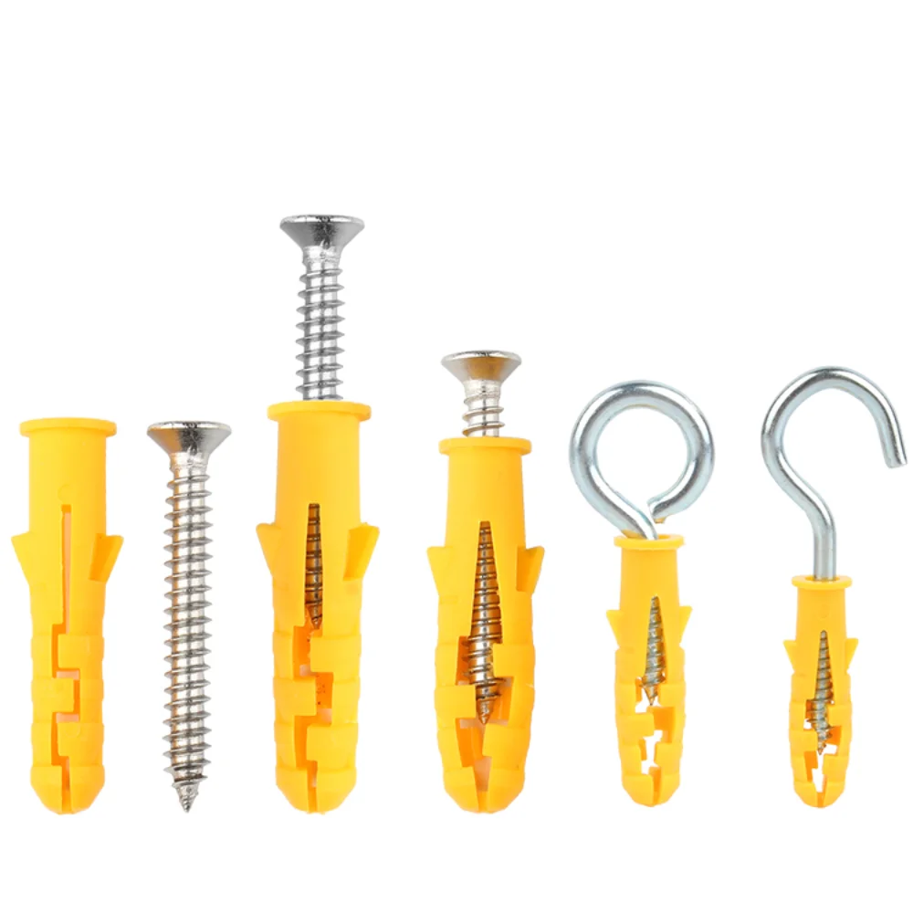 Plastic 6/8/10mm White Black Wall Concrete Sleeve Nail Expansion Waterproof Anchor Bolt Plastic Screw Dome self-tapping screw