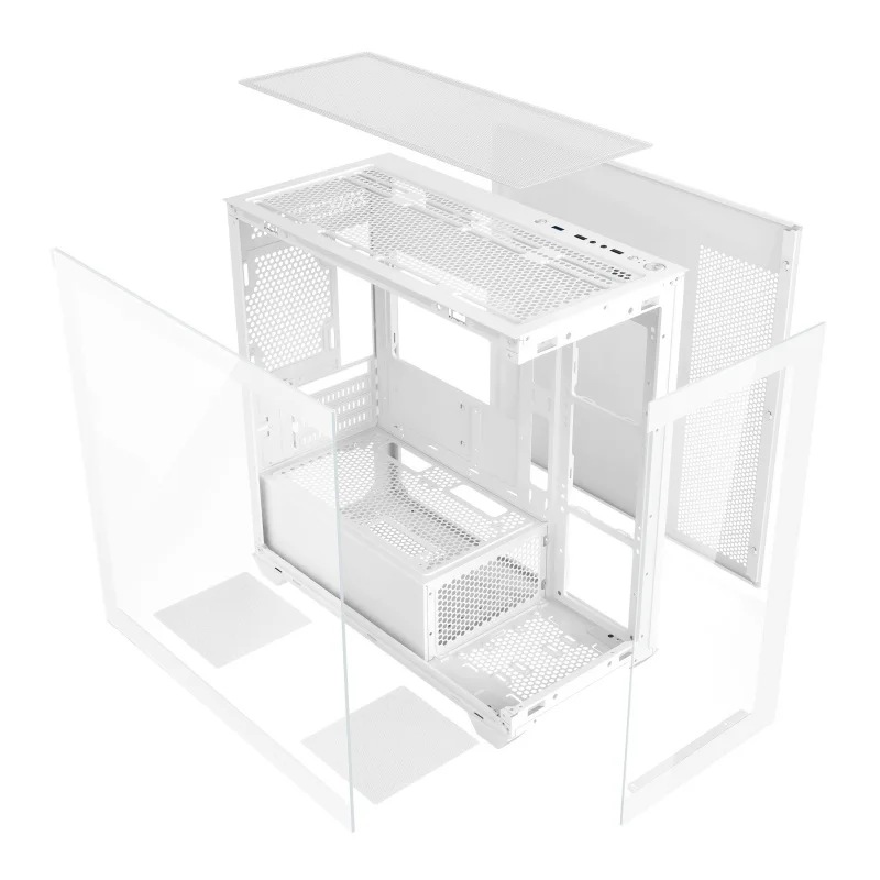 New Arrival RGB White Computer PC Case Gaming Mid Tower Support MATX Mini-ITX Motherboard Casing Gaming Case Gamer PC Cabinet