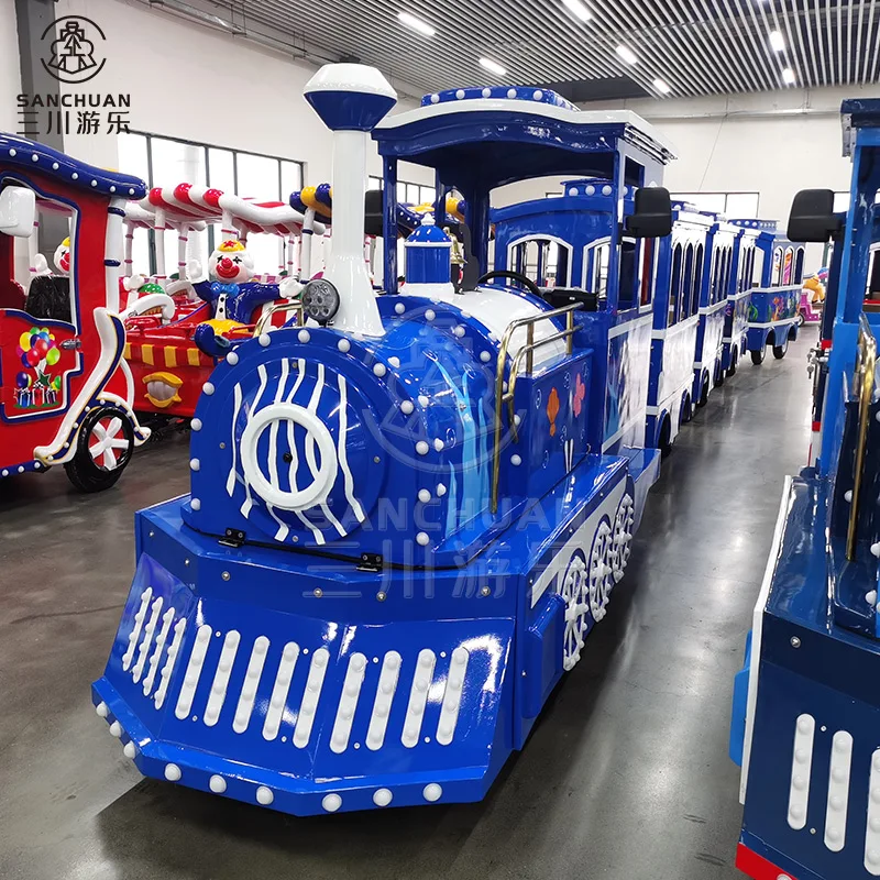China Supplier 24 Passenger Indoor Mini Kids Ocean Theme Tourist Electric Battery Power Trackless Train For Shopping Mall Center