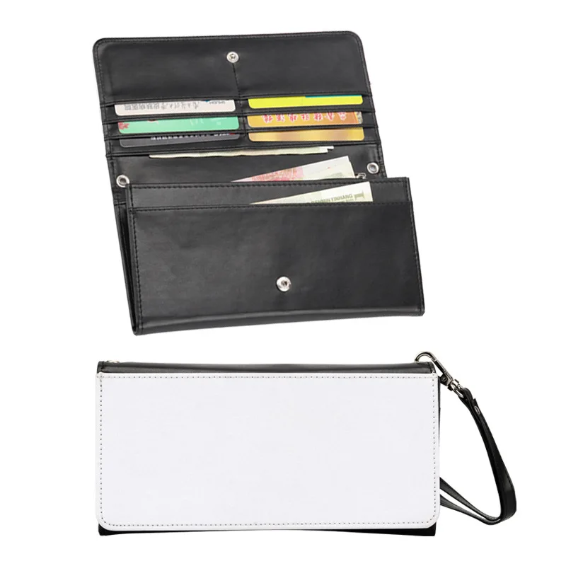 Wholesale DIY Heat Press Ladies PU Leather Blank Bifold Sublimation Purse Wallet